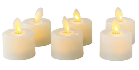 6 Pcs Realistic Flameless Candles With Remote