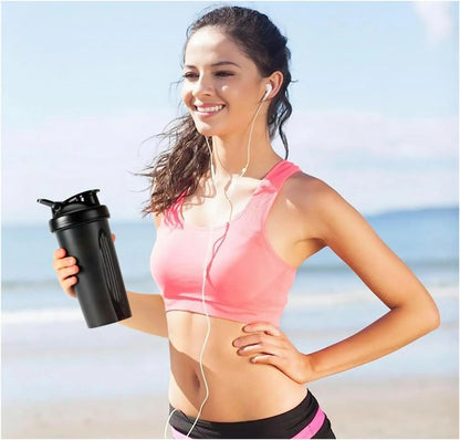 600ml Leak-Proof Protein Shaker Bottle with Mixing Ball